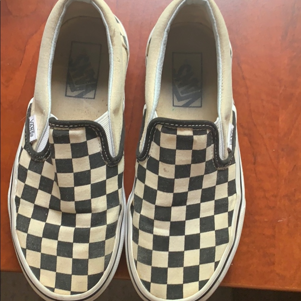 Vans black checkerboard shoes size 5.5 women’s